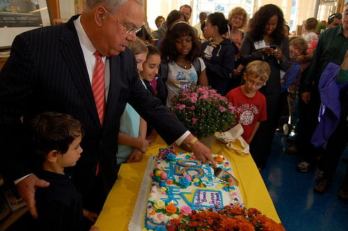 Mayor Menino at the 50th anniversary of the Roslindale Branch Library